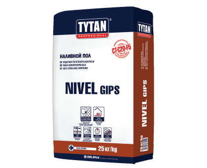 Пол наливной TYTAN NIVEL GIPS, 25 кг