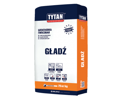 Шпатлевка гипсовая TYTAN GLADZ, 25 кг