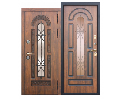 Дверь металлическая  13 см VITRA Винорит Патина Грецкий Орех (860мм)