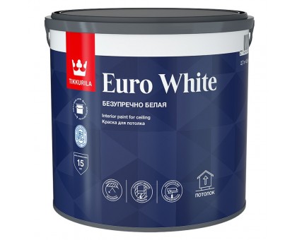 Euro White. Водоразбавляемая краска для потолков. Совершенно матовая
