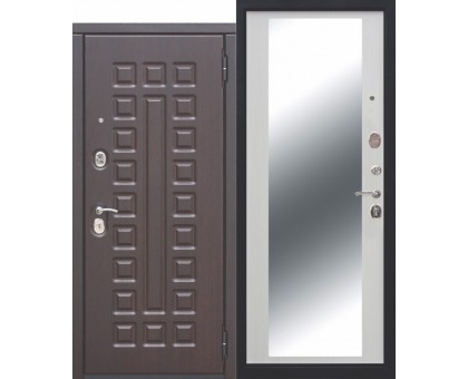 Входная металлическая дверь 10 см МОНАРХ Зеркало Венге/ Белый ясень