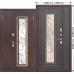 Входная металлическая нестандартная дверь со стеклопакетом Венеция  Венге/Белый ясень